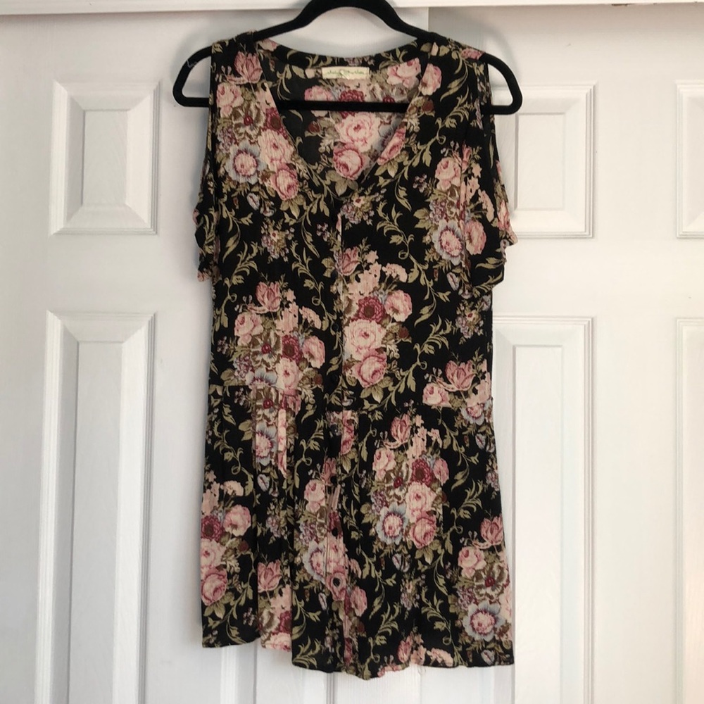Cold Shoulder Floral Dress